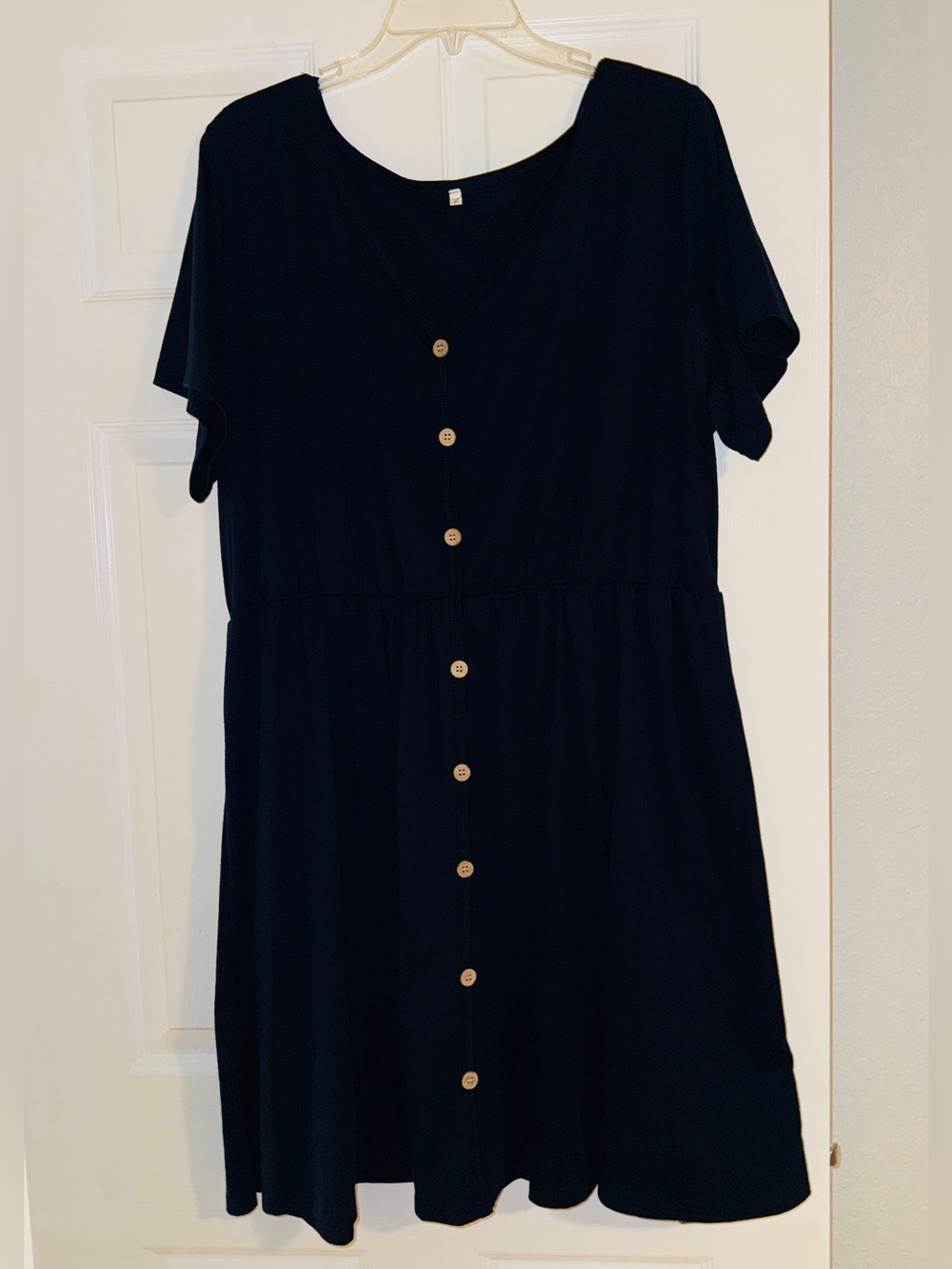 Classic navy Button-Front Women’s Dress